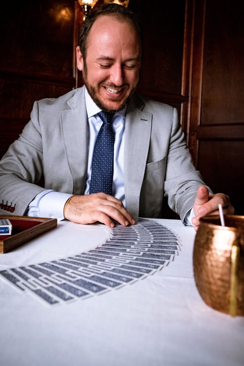 Professional magician performing at a Miami event